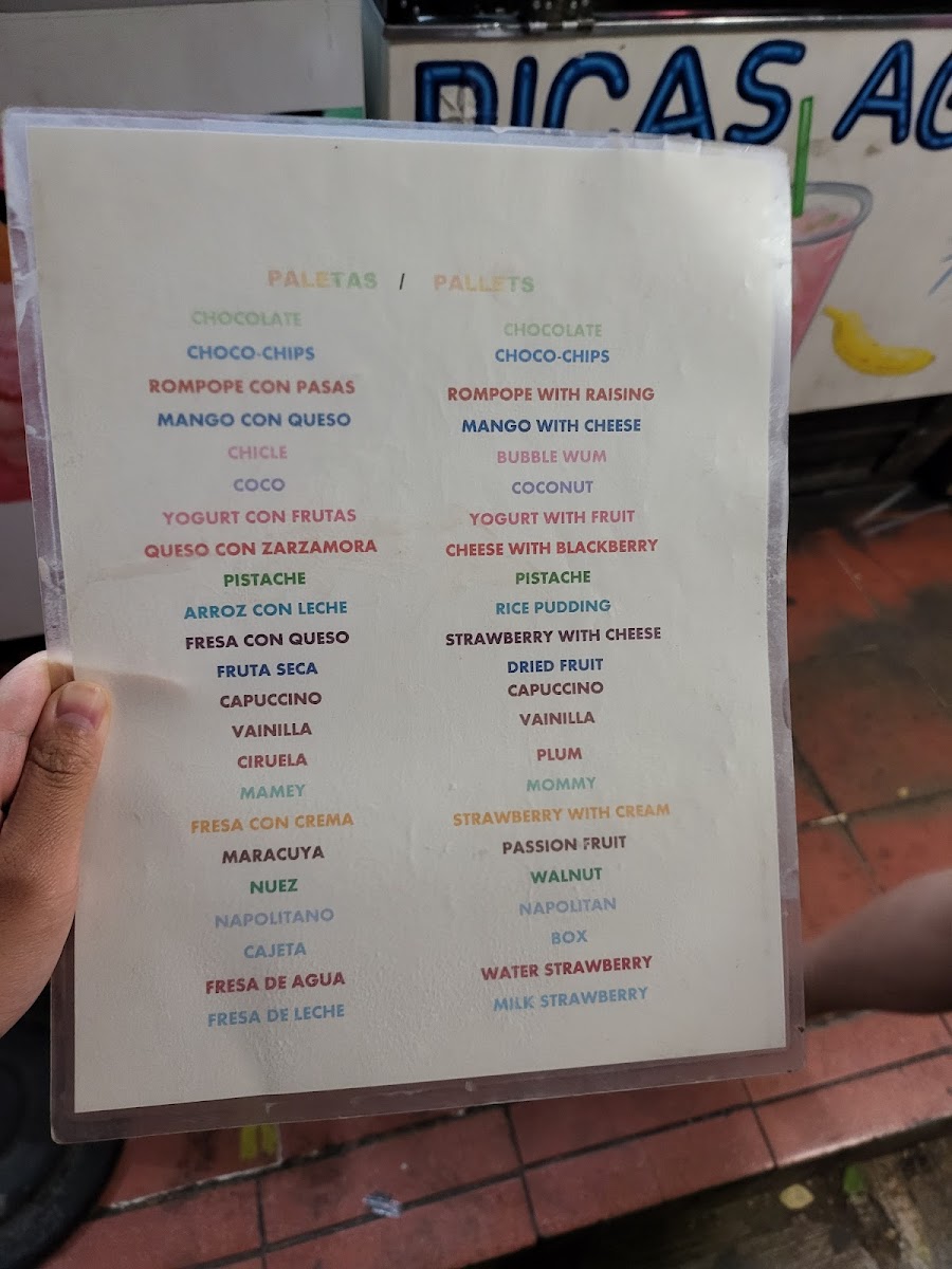Neveria Michoacana Menu - Image 1